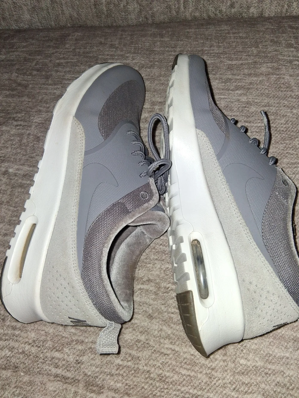 Nike Air Max Thea LX Gunsmoke Grey Velvet Sneakers